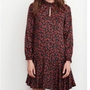 priscilla poppy print mock neck dress